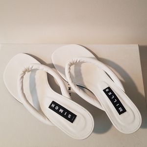 NWT Simon Miller Beep thong sandals cloud shoes white kitten heel Size 36 US 6